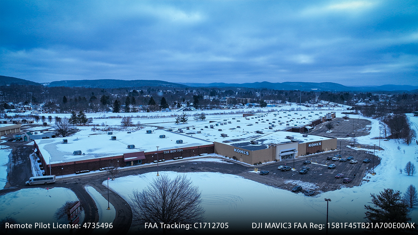 Commercial Drone shot of The Olean Center Mall